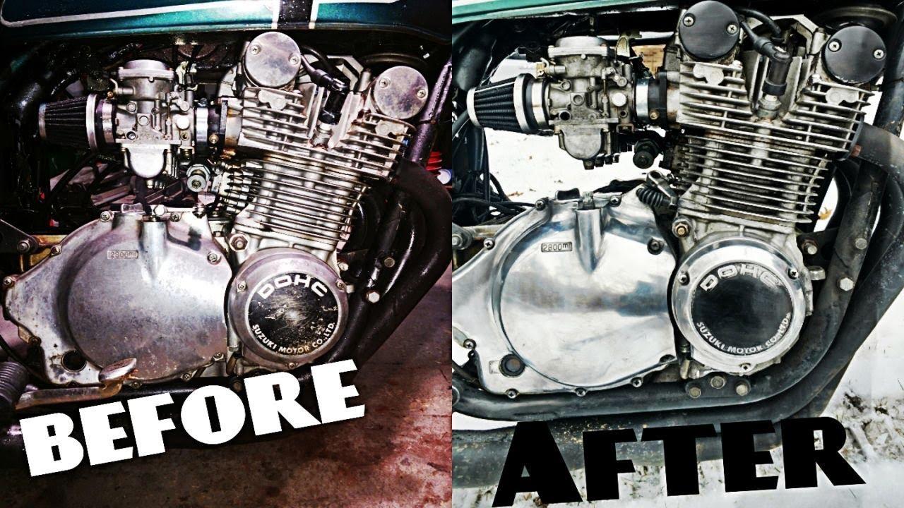 How To: Polish Your Dirty Old Motorcycle Engine - YouTube